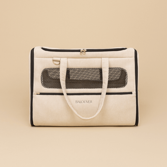 BALOUVER Hundetasche Cord Sandstone Black