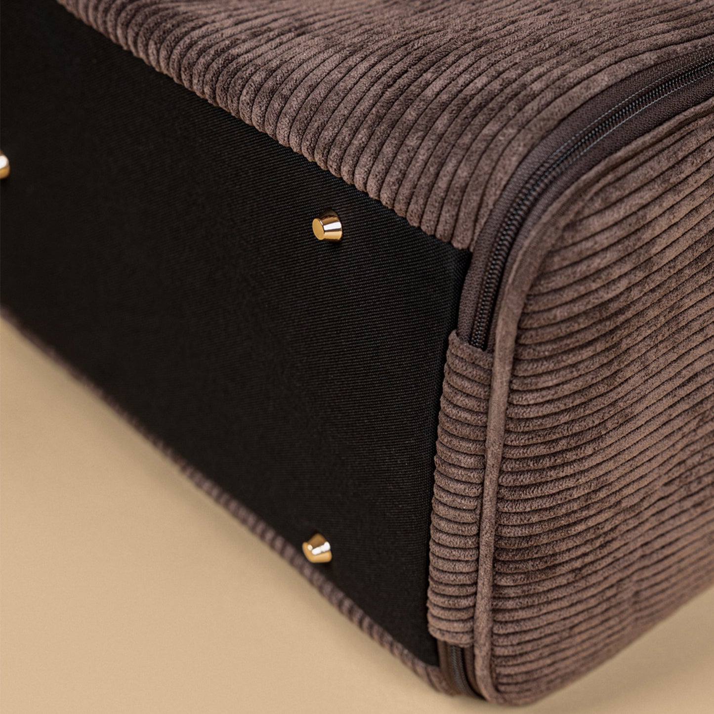 Premium Dog Carrier 55x40x23 cm – BALOUVER Cord Mocha Brown | IATA Airline Approved