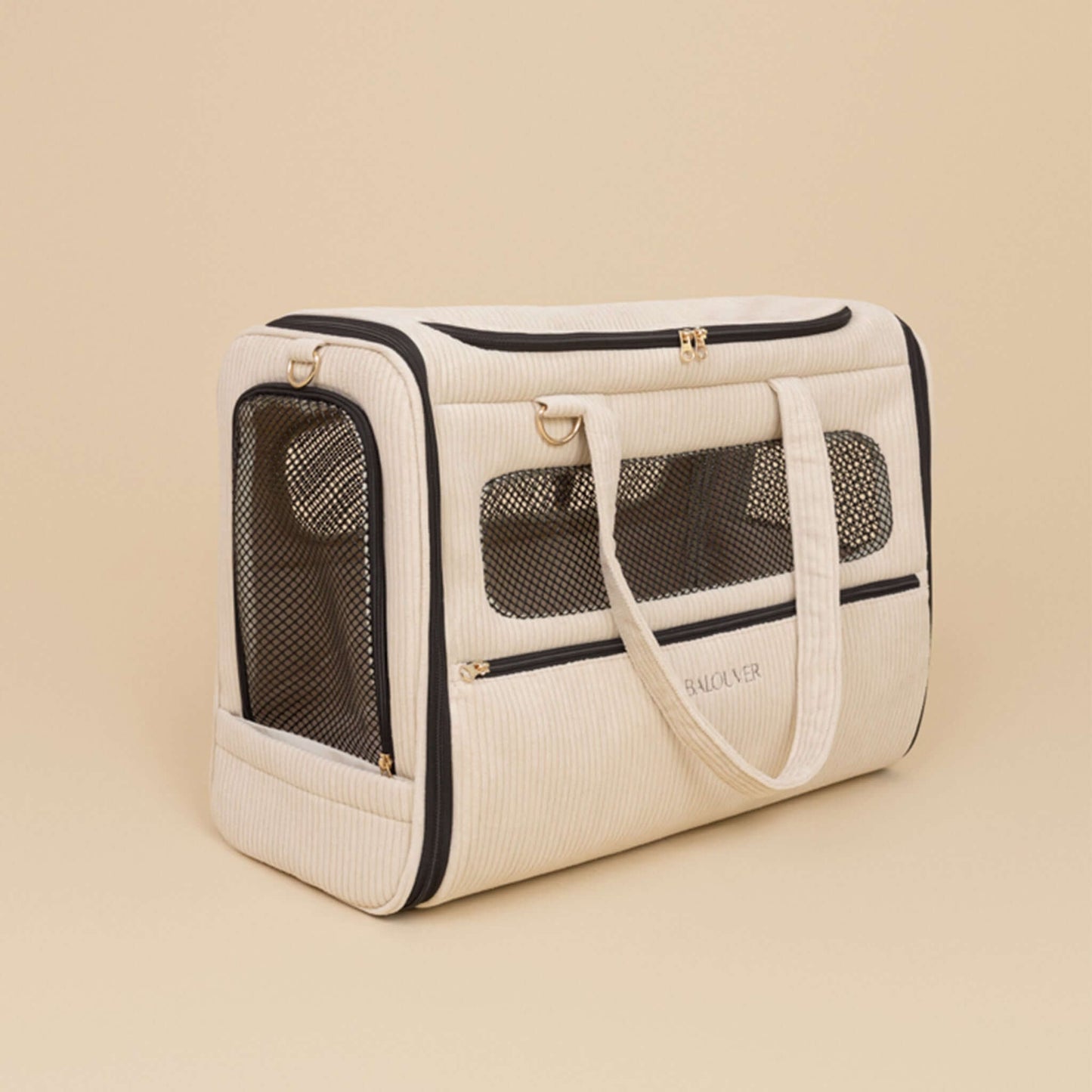 BALOUVER Hundetasche Cord Sandstone Black