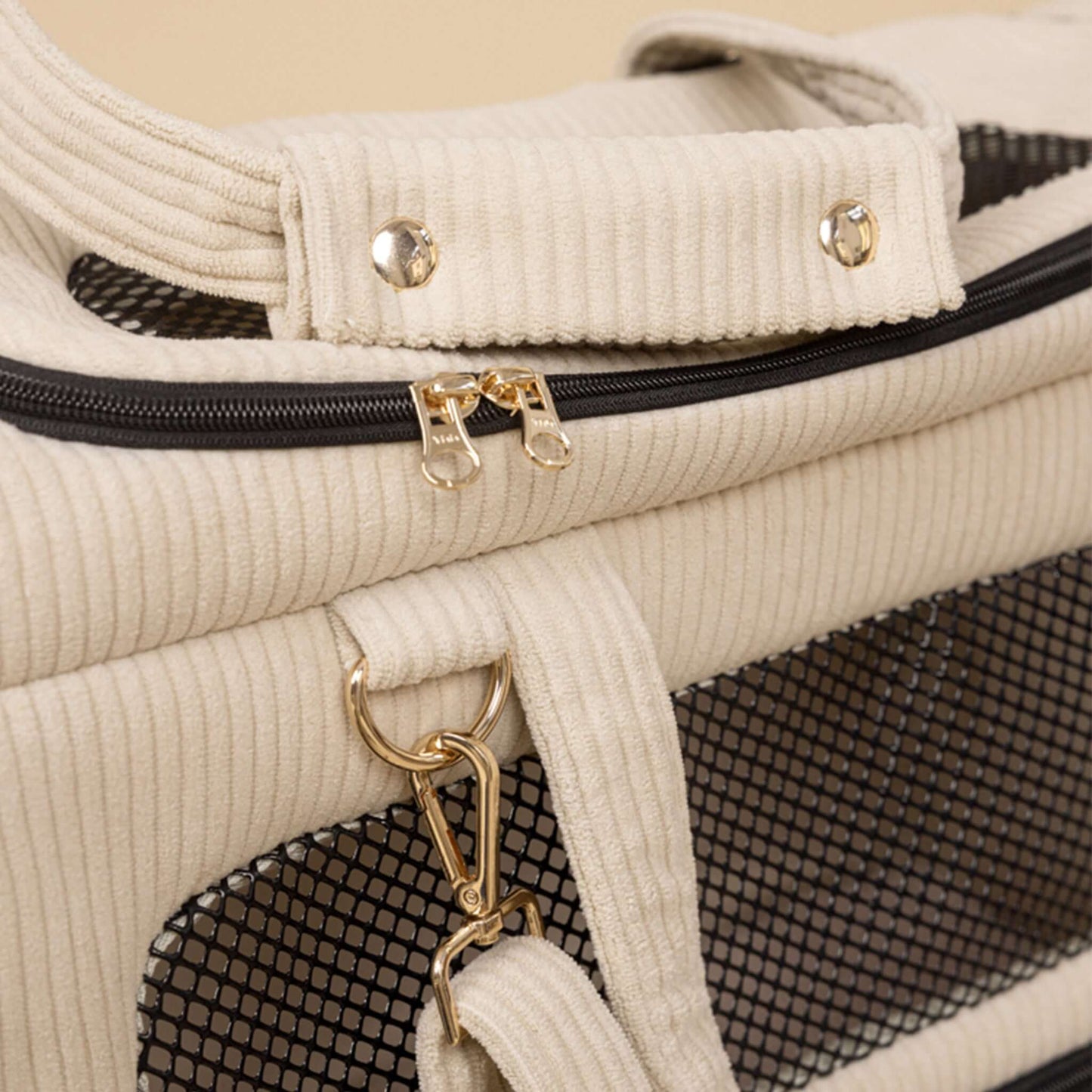 BALOUVER Hundetasche Cord Sandstone Black