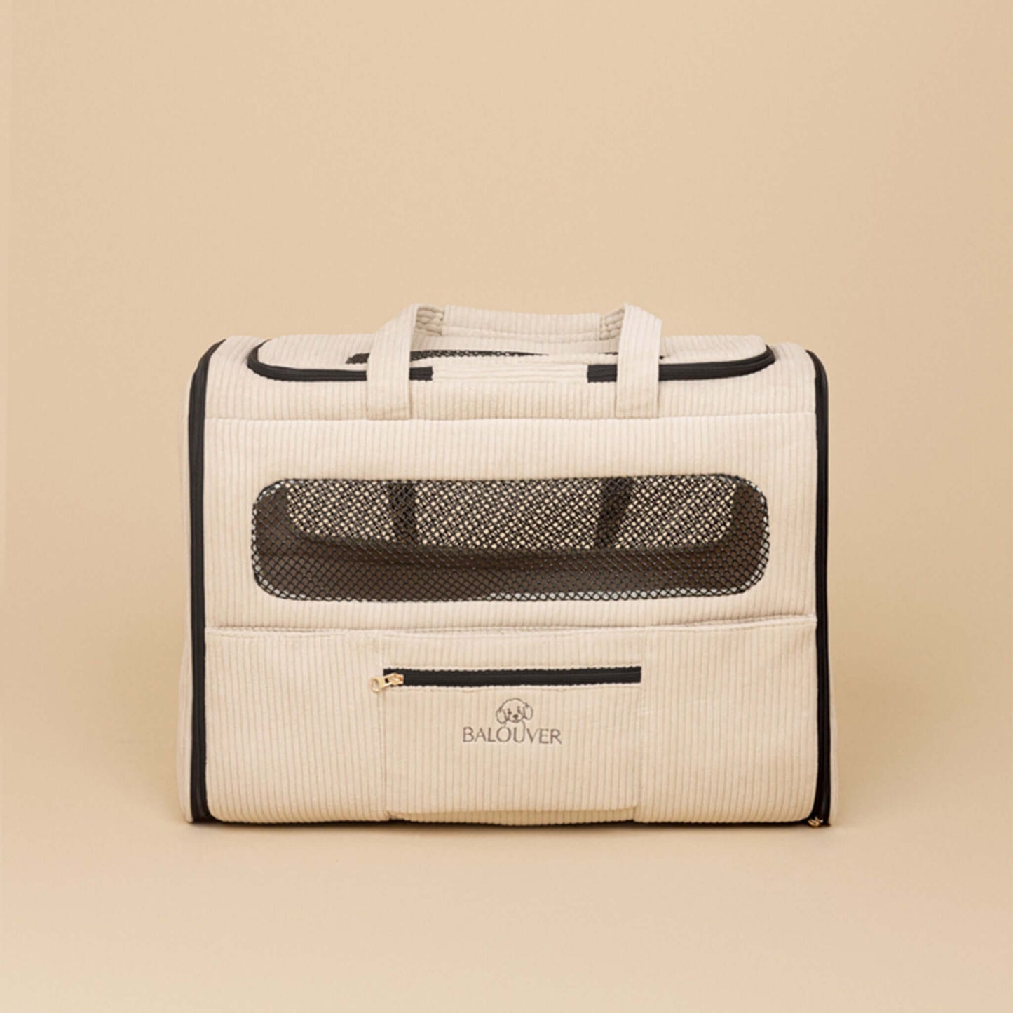 BALOUVER Hundetasche Cord Sandstone Black