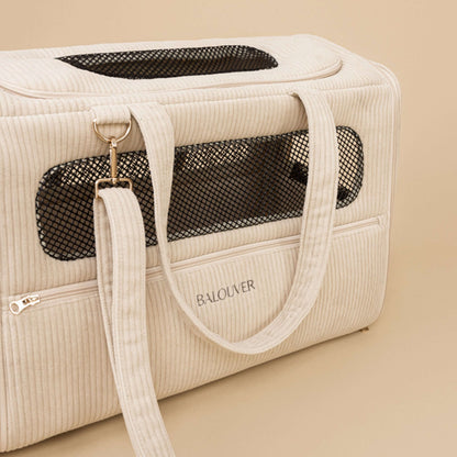 BALOUVER Hundetasche Cord Sandstone Beige