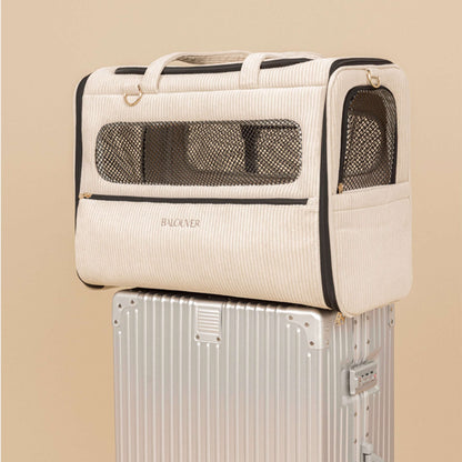 BALOUVER Hundetasche Cord Sandstone Black