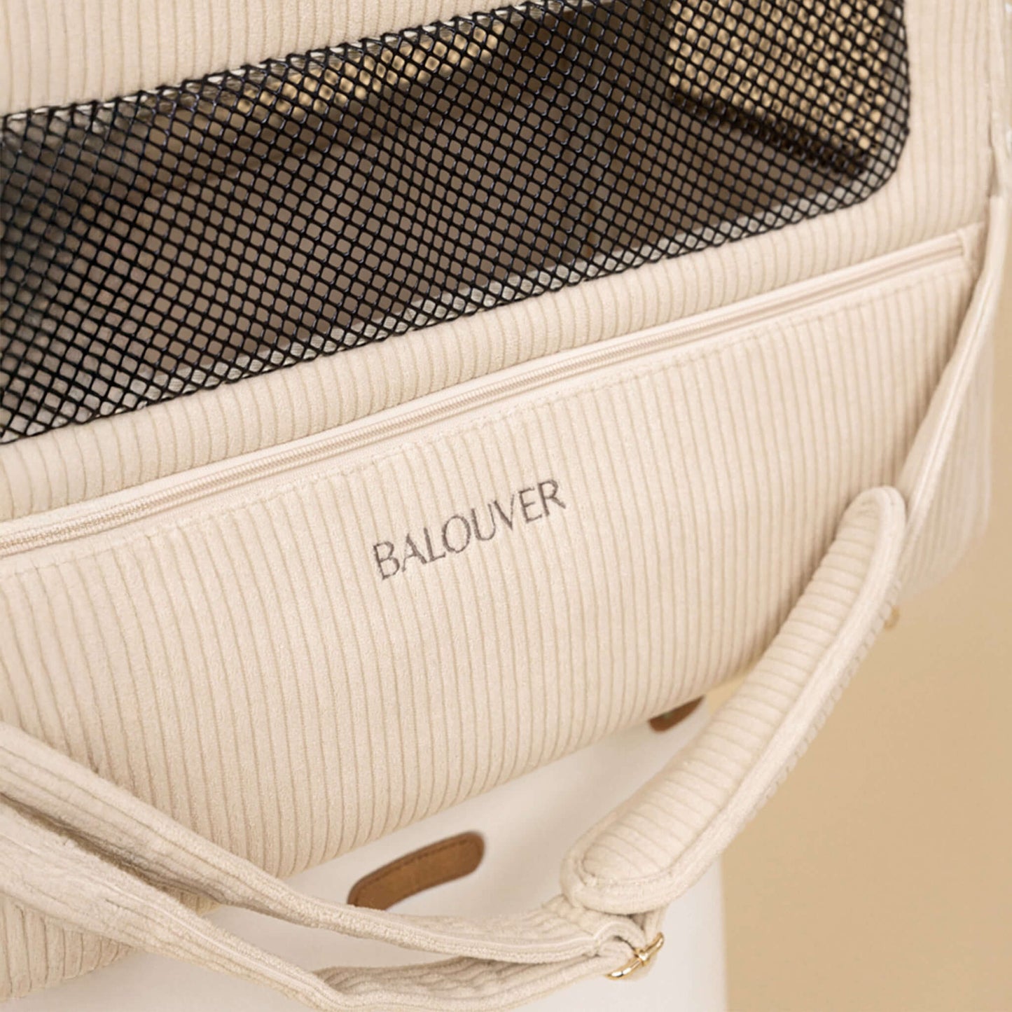 BALOUVER Hundetasche Cord Sandstone Beige