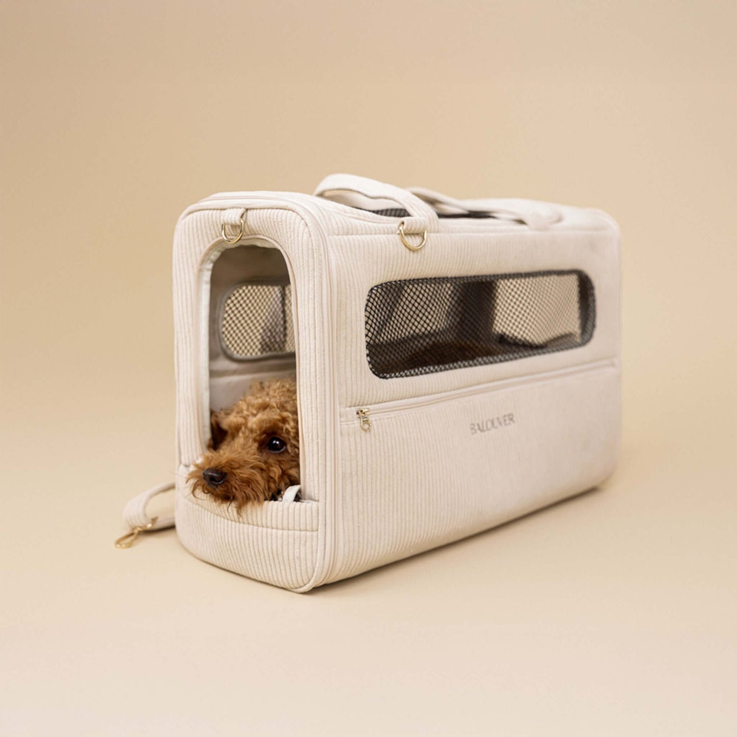 BALOUVER Hundetasche Cord Sandstone Beige