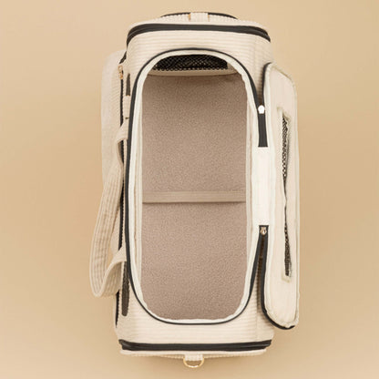 BALOUVER Hundetasche Cord Sandstone Black