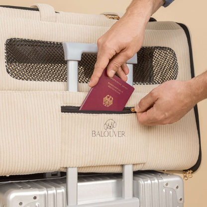 BALOUVER Hundetasche Cord Sandstone Black